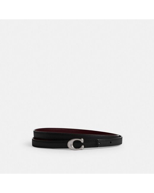 Coach logo reversible Black Leather Belt with Silver Buckle Sculpted Signature Buckle Reversible Belt, 20 Mm  main image 4
