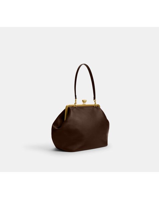 COACH Black Large Kisslock Frame Bag
