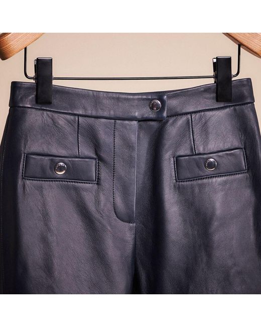 COACH Blue Restored Leather Pants
