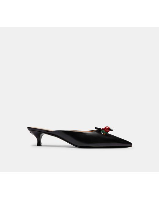 COACH Black Mule With Cherries