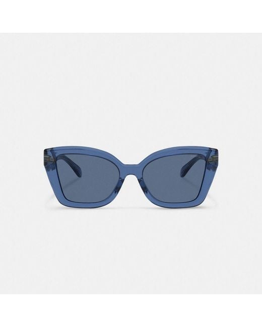 COACH Blue Jelly Tabby Square Cat Eye Sunglasses