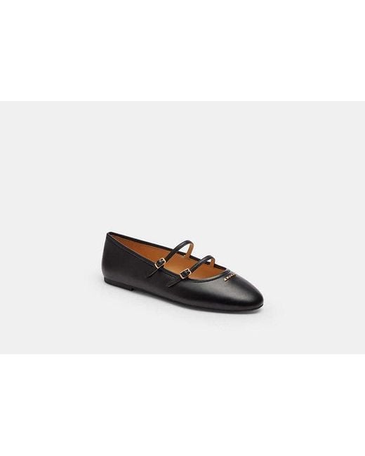 COACH Black Double Buckle Mary Jane