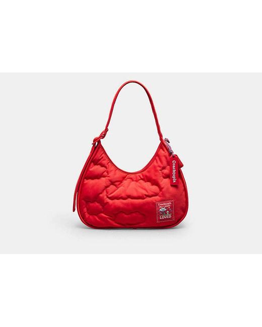 COACH Red Coachtopia Loop Ergo Bag With Cloud Quilting