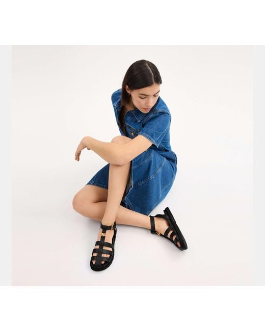 COACH Black Sculpted C Fisherman Sandal