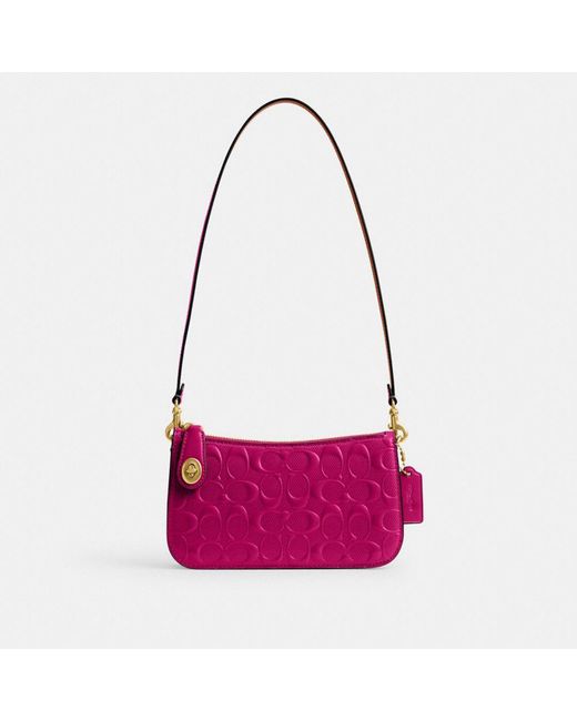 COACH Pink Penn Shoulder Bag In Signature Leather