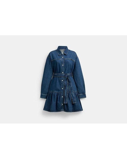 COACH Blue Hemdkleid Aus Denim