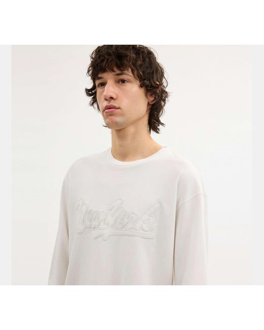 COACH White New York Long Sleeve T-Shirt