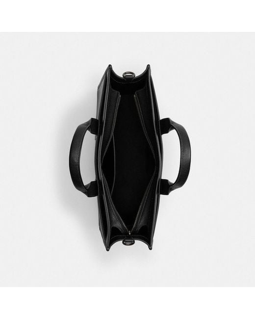 COACH Black Wesley Tote In Maxi Signature Leather for men