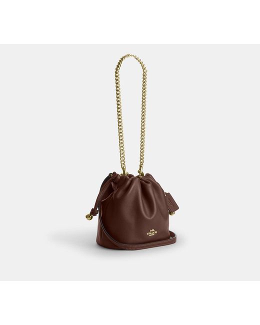 COACH Black Faye Mini Drawstring Bag