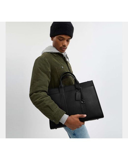 Borsa Larga Wesley di COACH in Black da Uomo