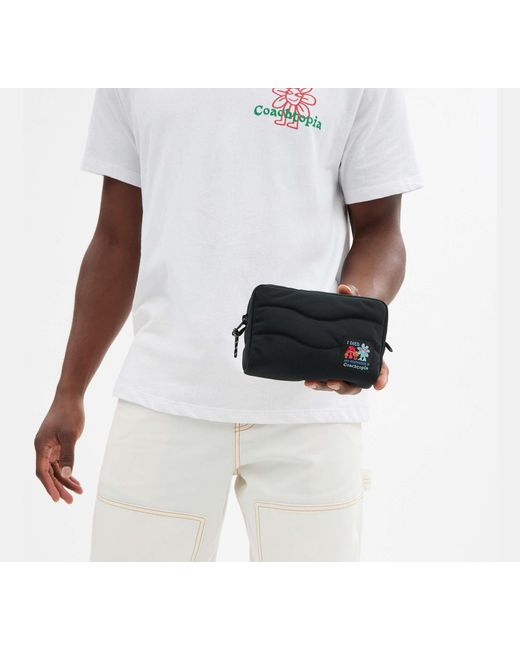 COACH Black Topia Loop Pouch In Recycled Polyester