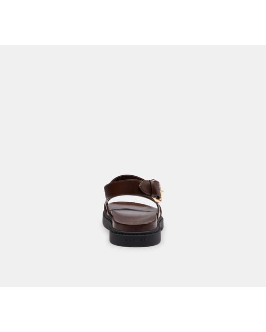COACH Black Two Band Sandal