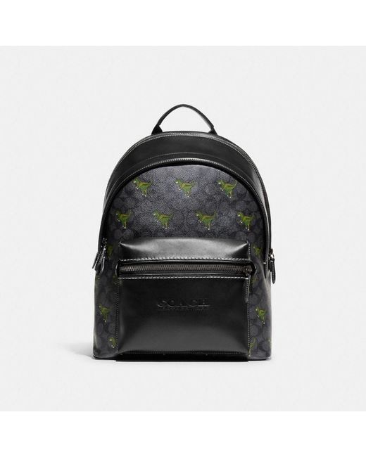 COACH Charter Backpack In Signature Canvas With Rexy Print in Black for ...