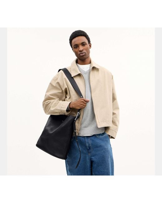 COACH Black Bleecker Bucket Bag 36 for men