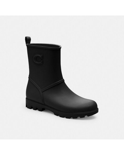 COACH Black Wellington Boots Ryder