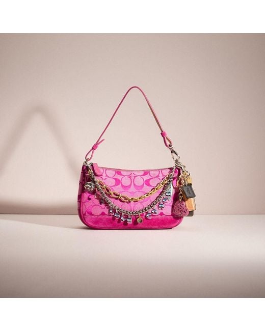 COACH Pink Upcrafted Demi Pouch In Signature Jacquard