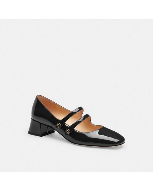 COACH Angelina Mary Jane Flat in Black | Lyst