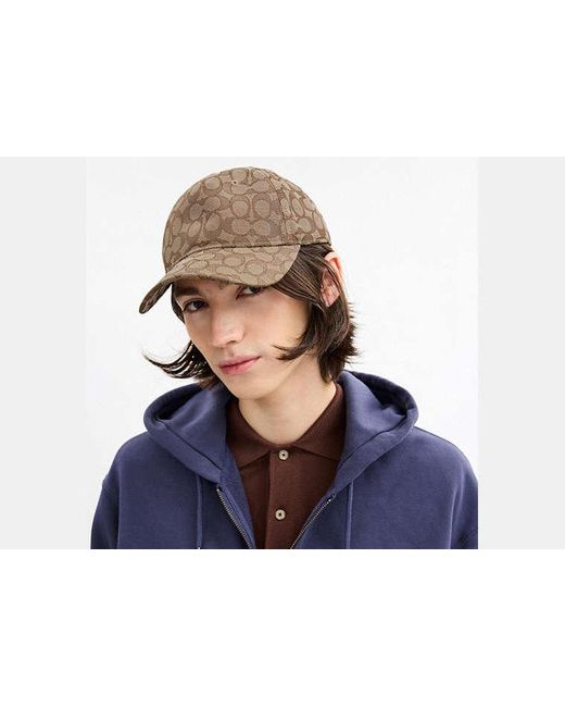 COACH Black Signature Jacquard Baseball Hat