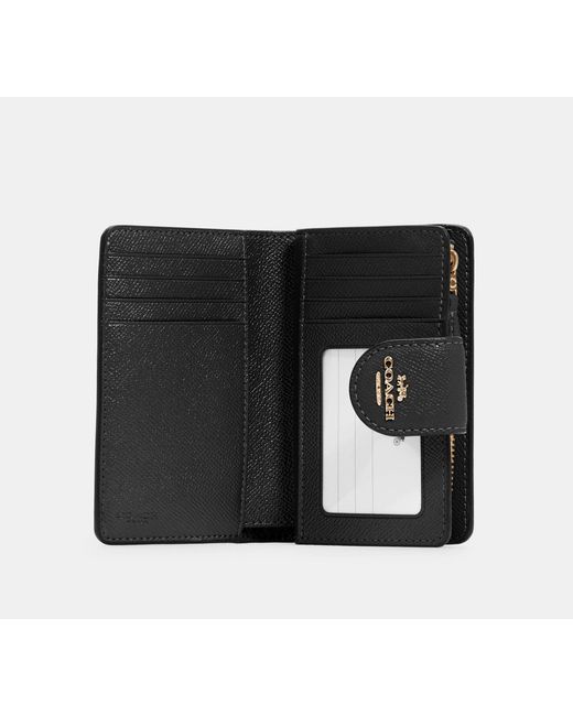 COACH Black Medium Corner Zip Wallet