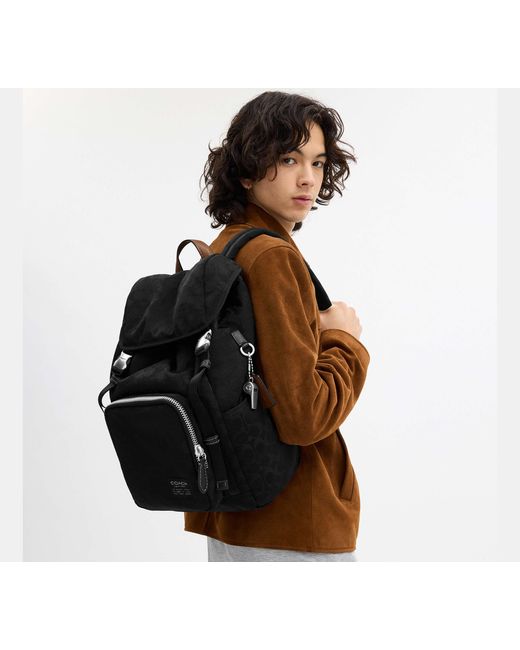 COACH Black Logan Backpack for men