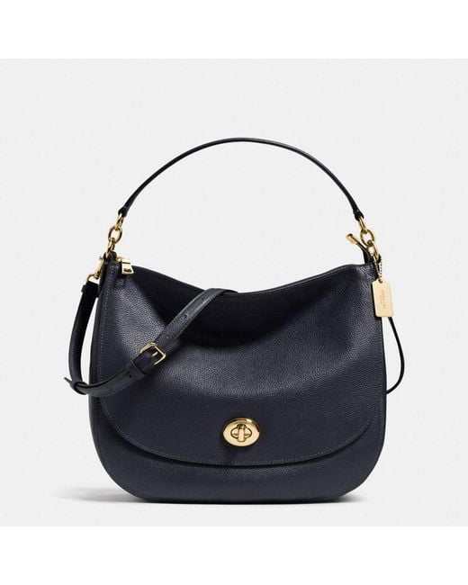 Buy the Coach Pebble Leather Hobo Bag Black