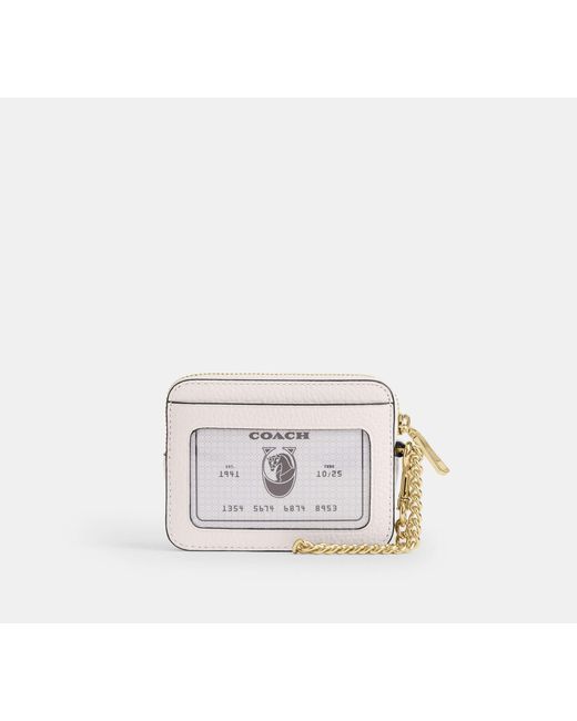 COACH Black Zip Card Case With Heart Rivets