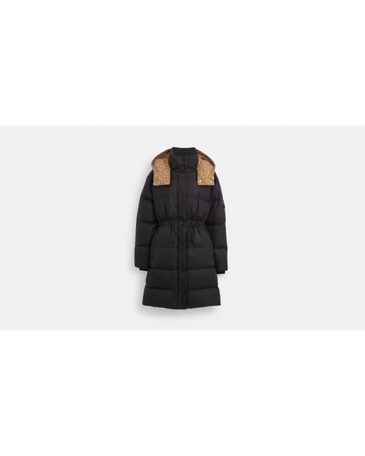 COACH Signature Mid Down Puffer Jacket in Black | Lyst UK