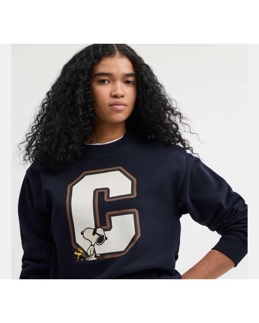 COACH Black Coach X Peanuts Snoopy Classic Crewneck Sweatshirt