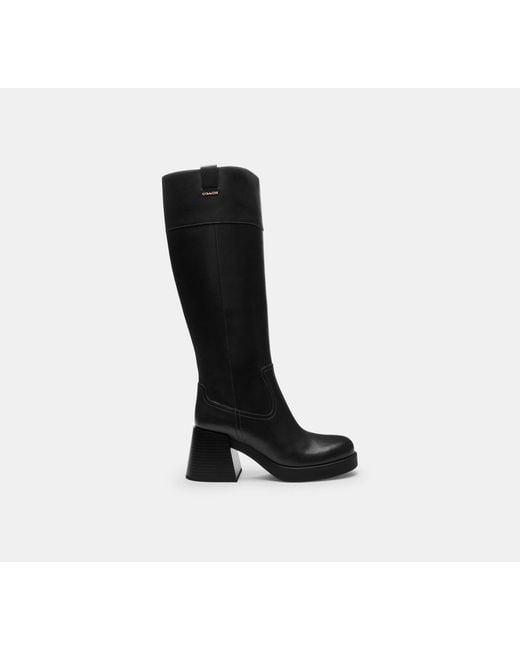 COACH Black Block Heel Tall Boot