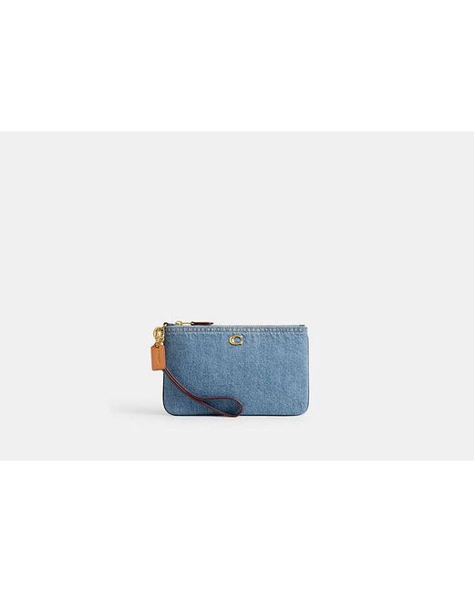 Bolso pouch pequeño COACH de color Blue