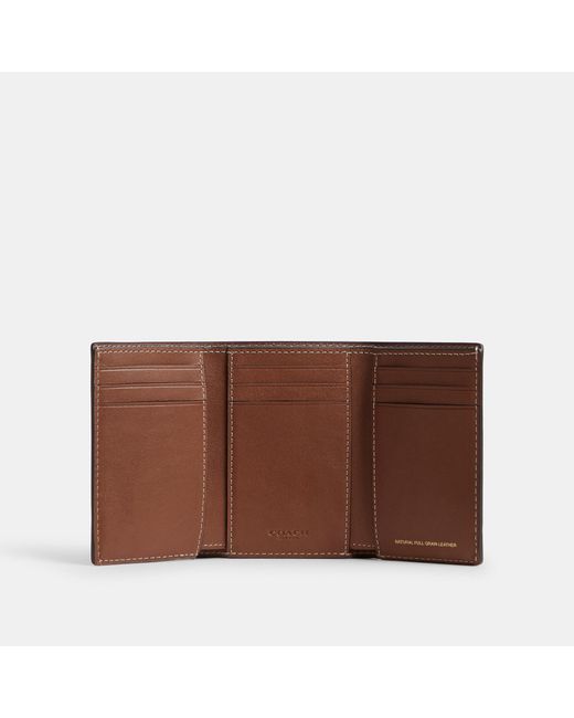 COACH Brown Trifold Wallet for men
