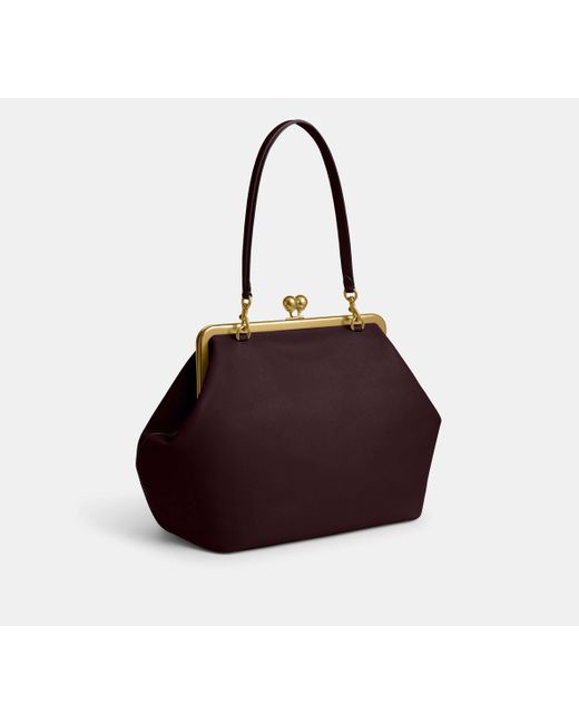 COACH Black Large Kisslock Frame Bag