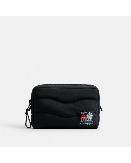 COACH Black Topia Loop Pouch In Recycled Polyester