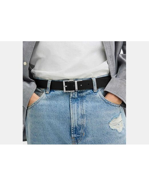 COACH Black Harness Buckle Cut-To-Size Reversible Belt, 30Mm for men