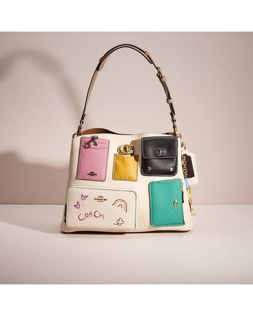 COACH Pink Upcrafted Willow Shoulder Bag In Colorblock