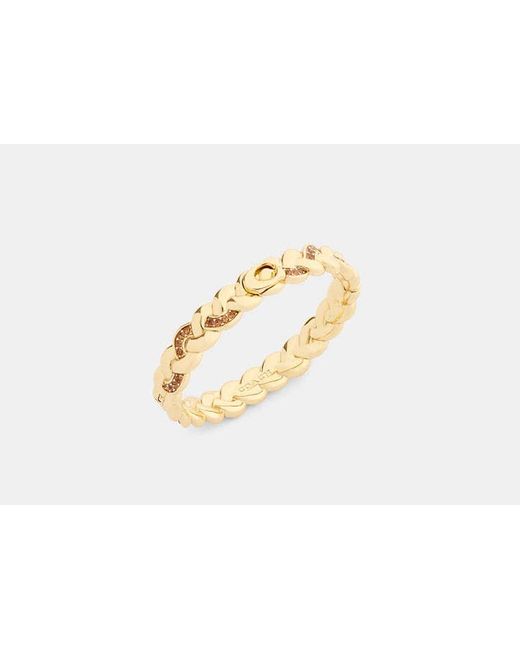 COACH Black Braided Signature Hinged Bangle