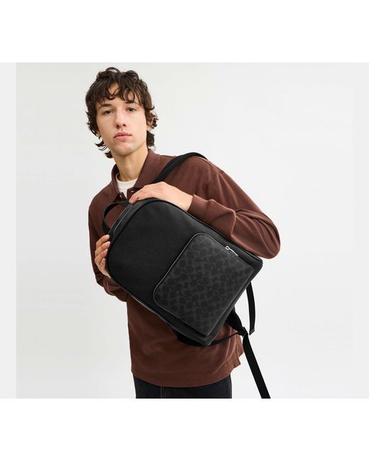 Mochila Wade En Lona De Firma COACH de hombre de color Black