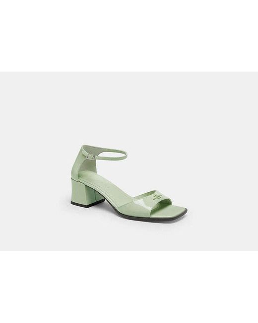 COACH Black Block Heel Sandal