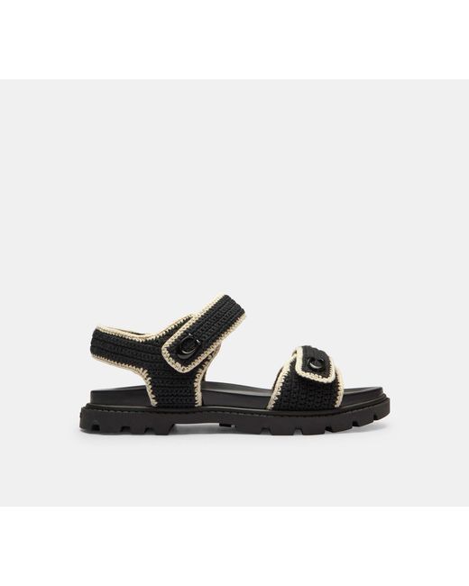 COACH Black Flat Sandals