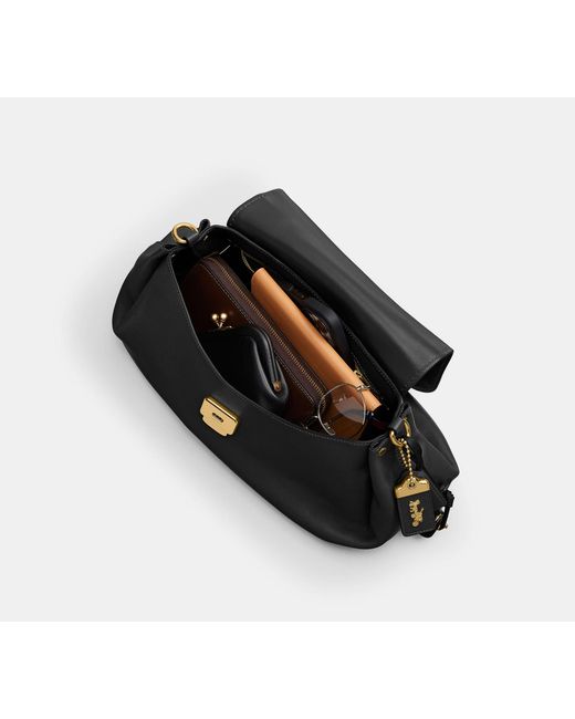 COACH Black Slouchy Rogue Top Handle Bag