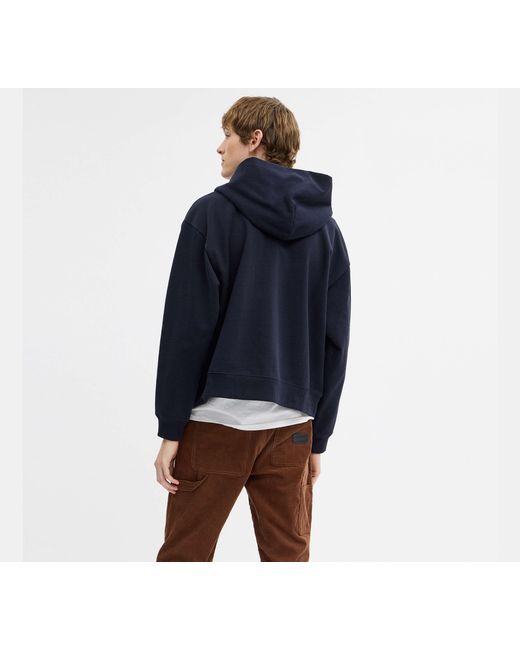 COACH Blue Boxy Full Zip Hoodie for men