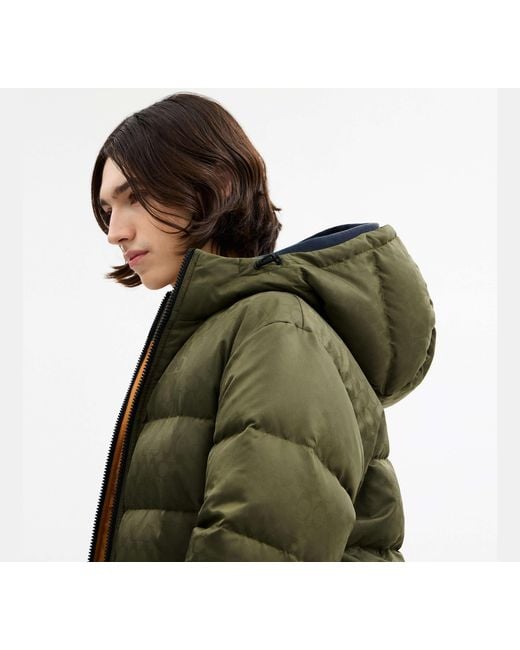 COACH Green Tonal Signature Down Jacket for men