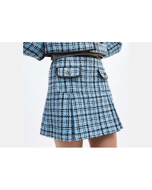 COACH Black Turnlock Tweed Skirt