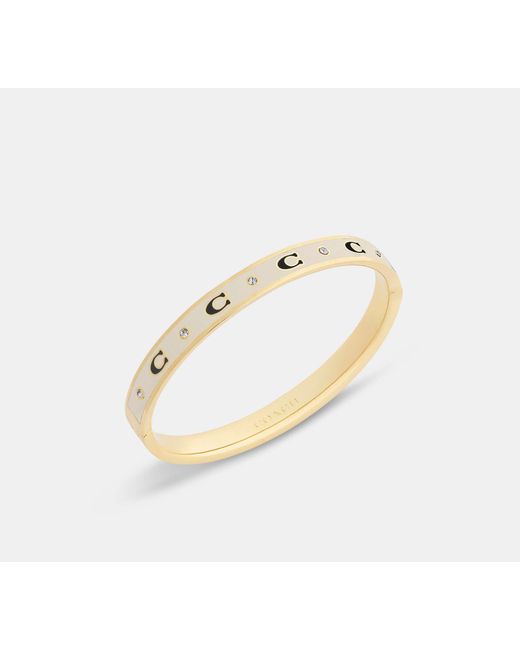 COACH Black Repeated C Hinged Bangle