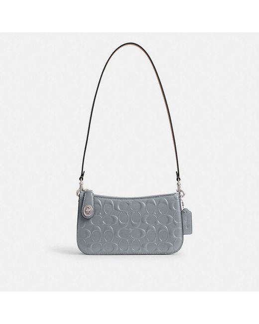 COACH Gray Penn Shoulder Bag In Signature Leather