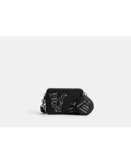 COACH Black Charter Crossbody Bag 19 With Sketch Print for men