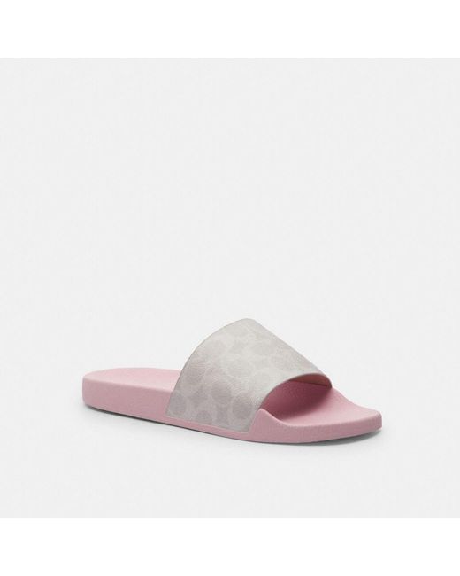 COACH Pink Udele Sport Slide Flat Sandal