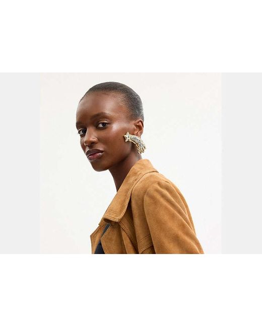 COACH Black Shooting Star Earring