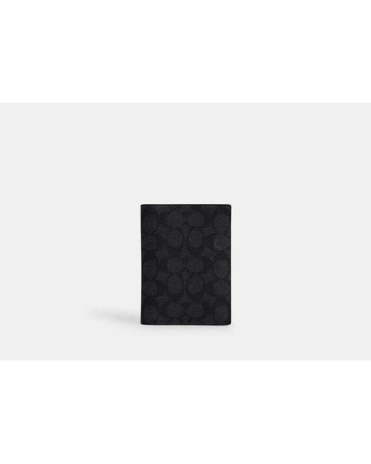 COACH Black Passport Card Case for men