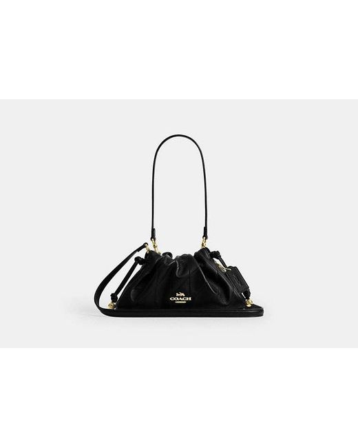 COACH Black Faye Shoulder Bag With Quilting